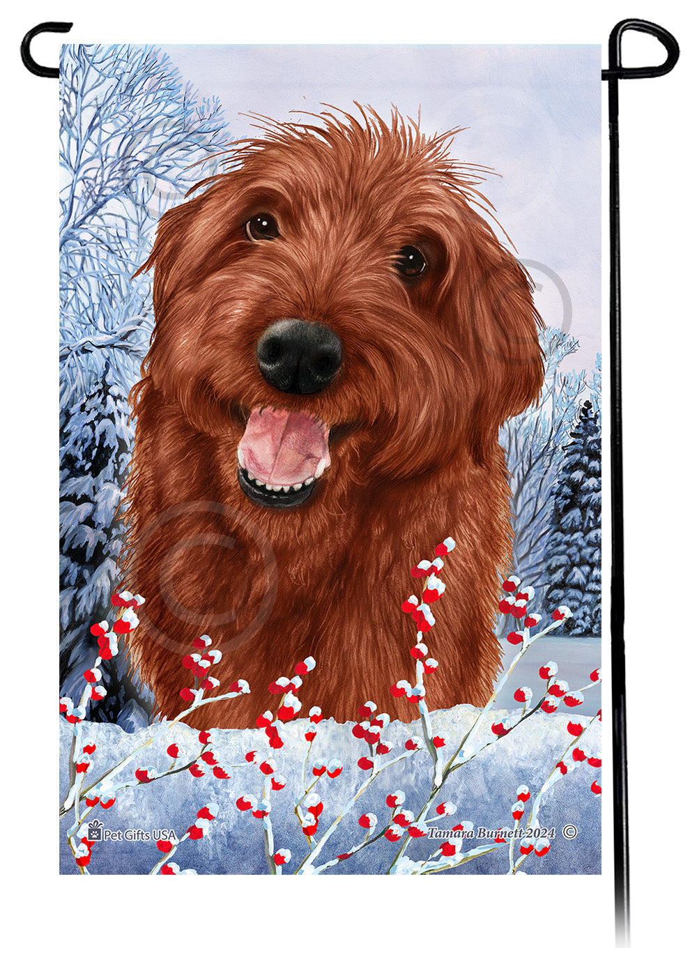 Doodle Winterberries - Garden Flag