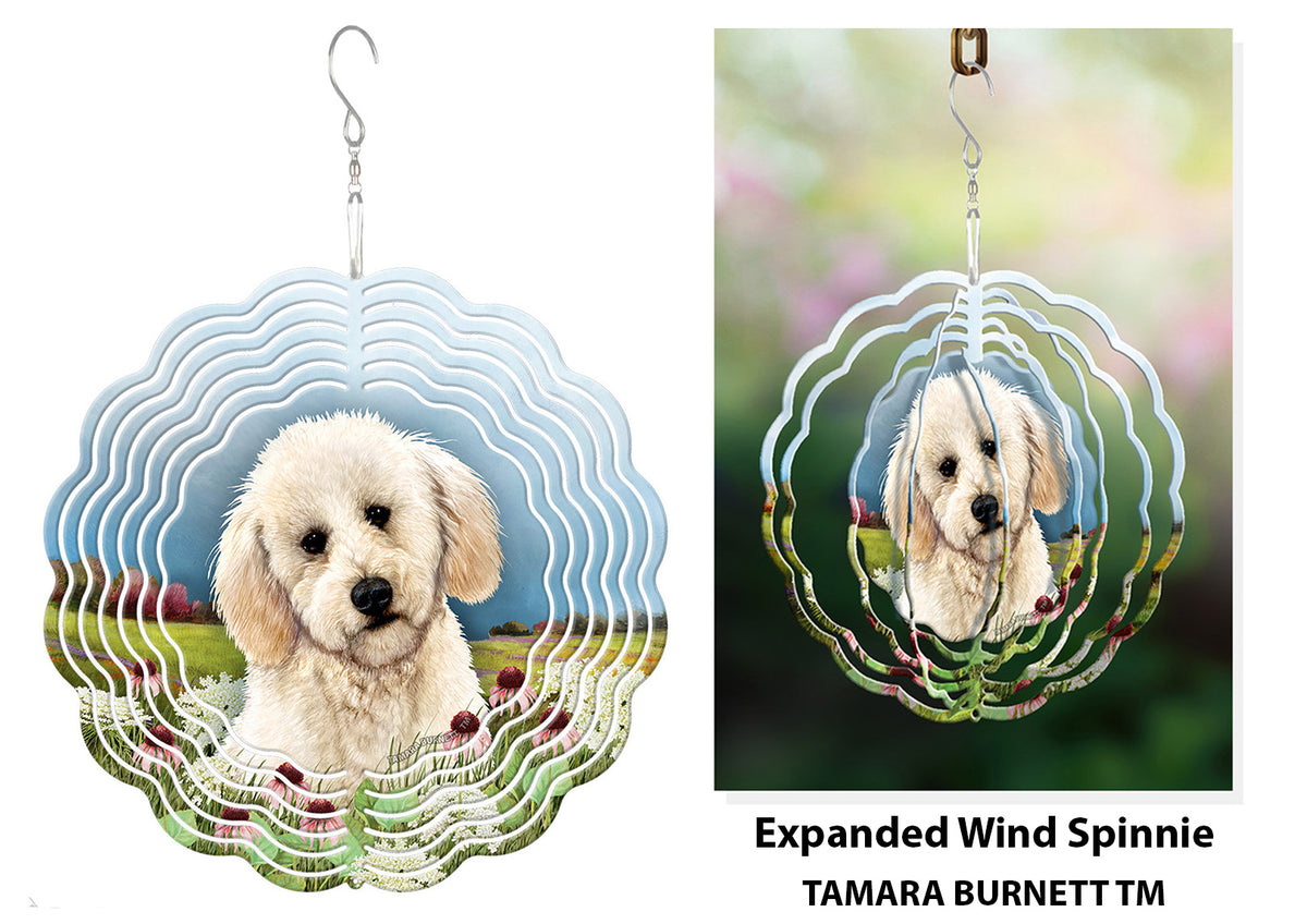 Labradoodle White Wind Spinner