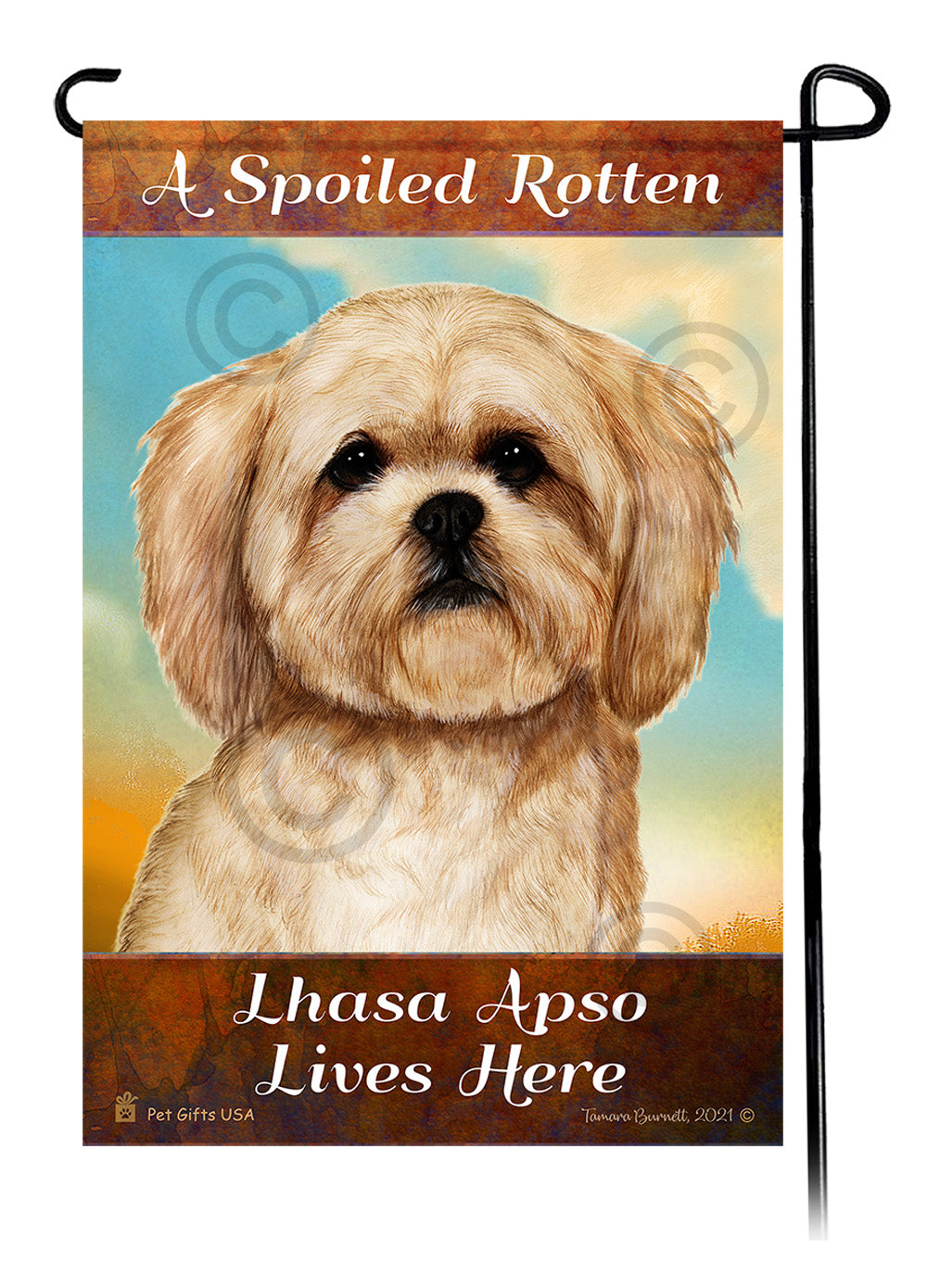 Lhasa Apso Spoiled Rotten - Garden Flag