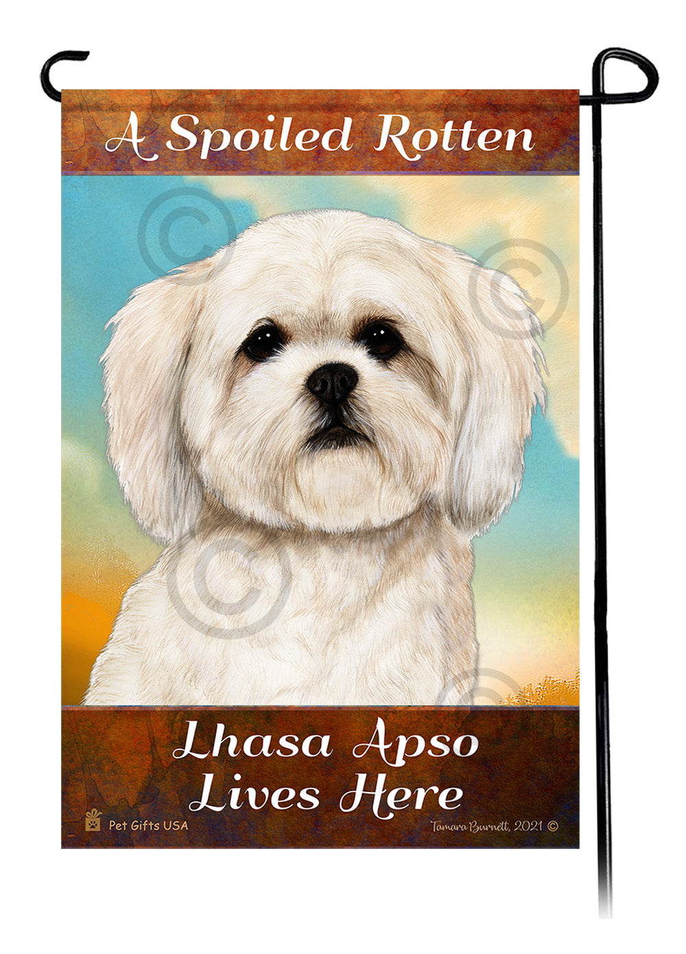 Lhasa Apso Spoiled Rotten - Garden Flag