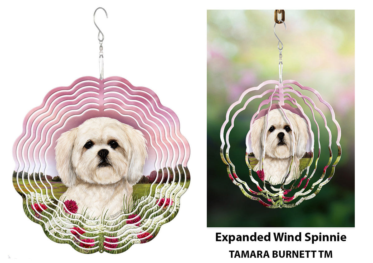 Lhasa Apso White Wind Spinner