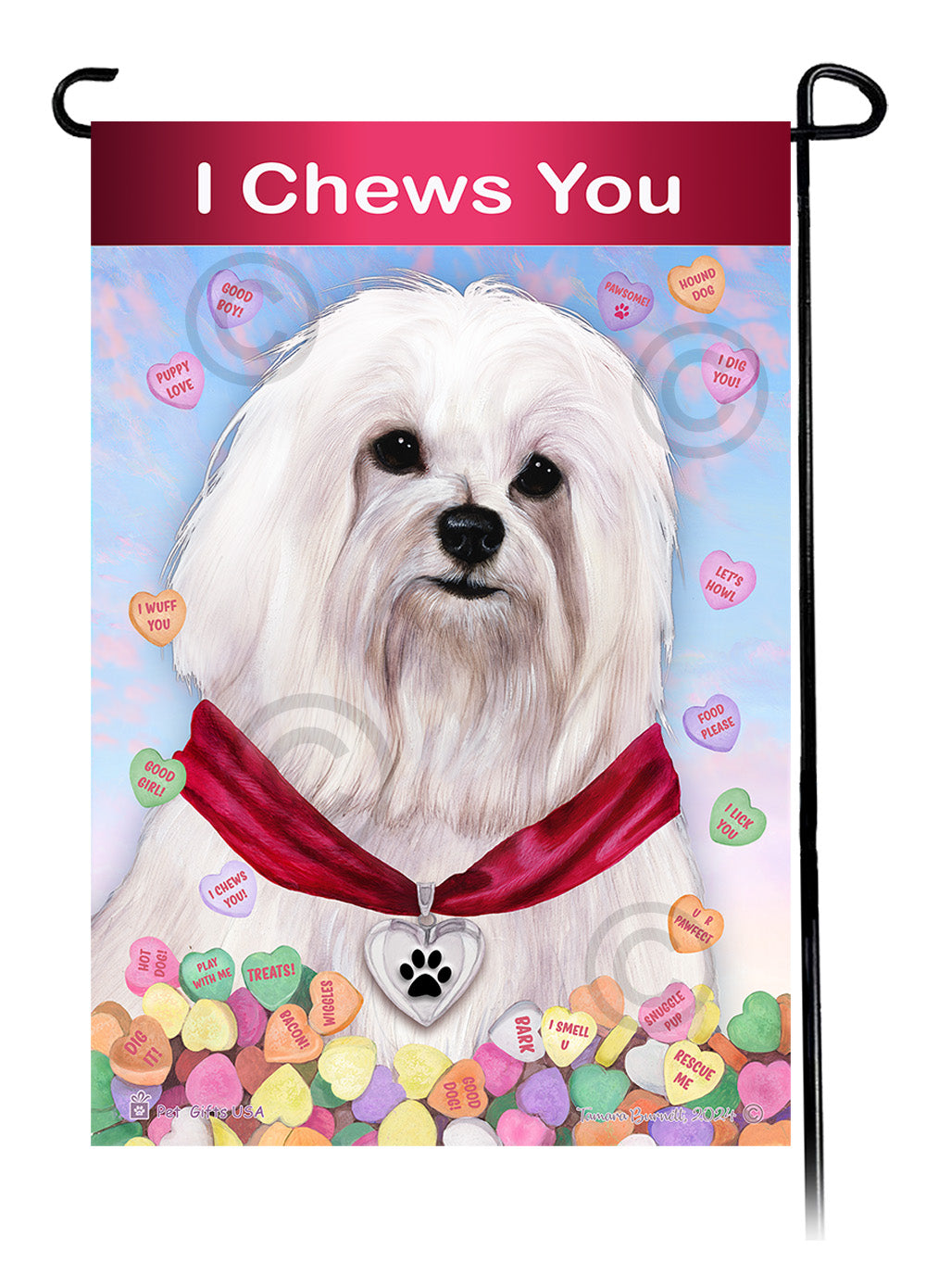Maltese Valentine Sweetheart - Garden Flag