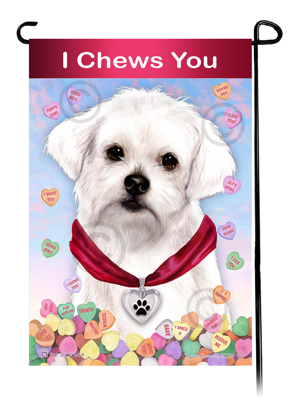 Maltese Valentine Sweetheart Garden Flags