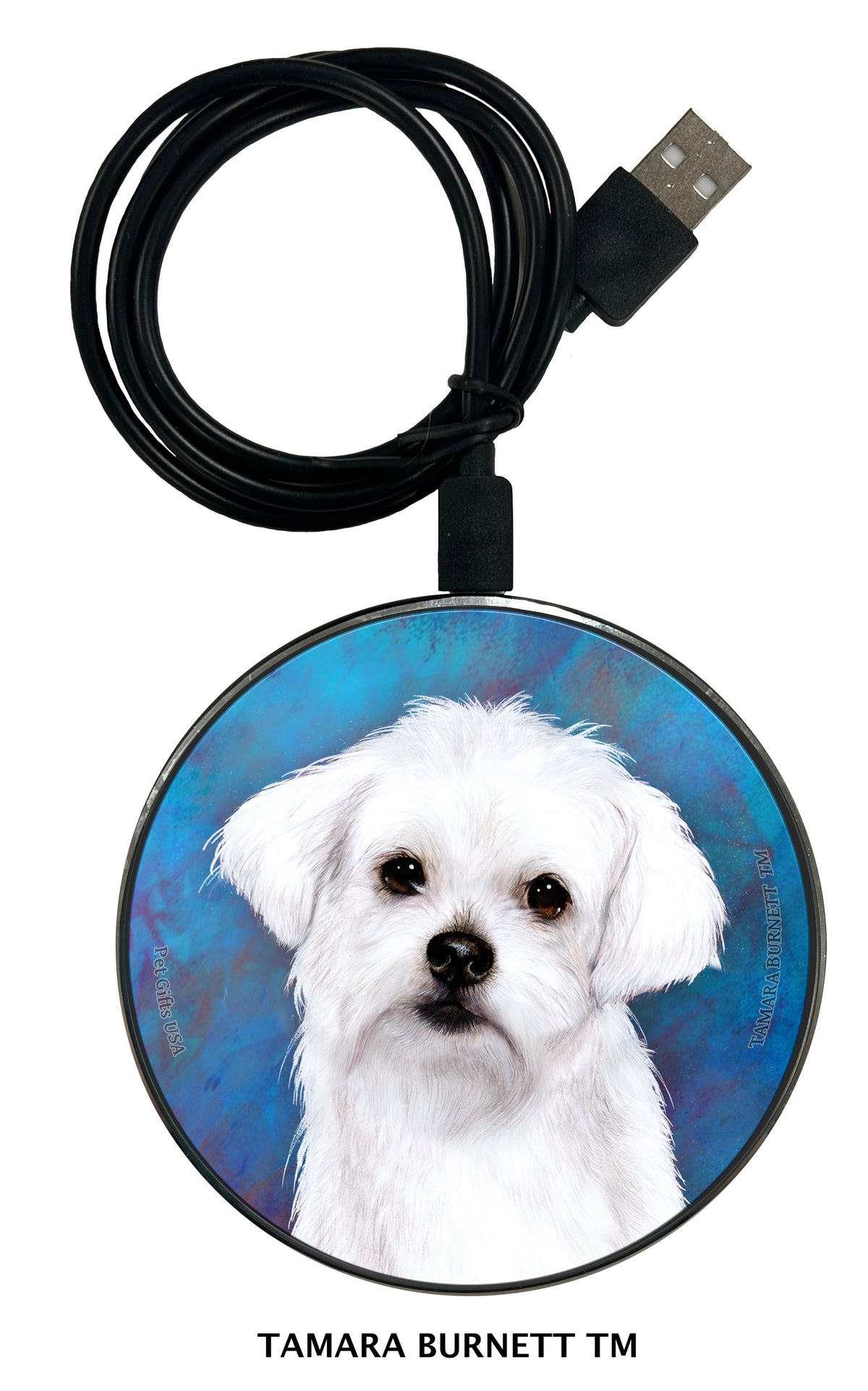 Maltese Puppy Cut Zoomies Wireless Charger
