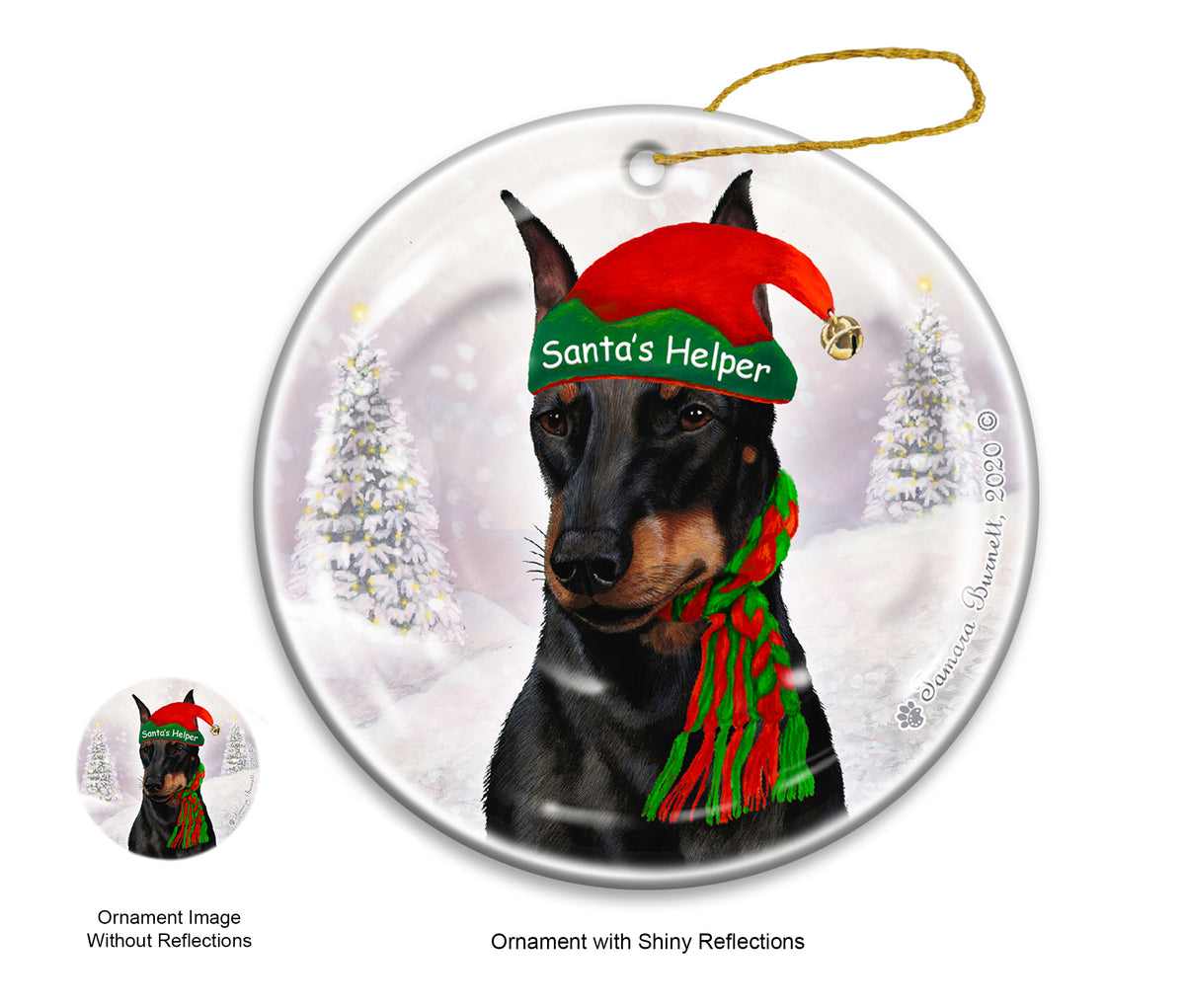 Manchester Terrier - Santa's Helper Ornament