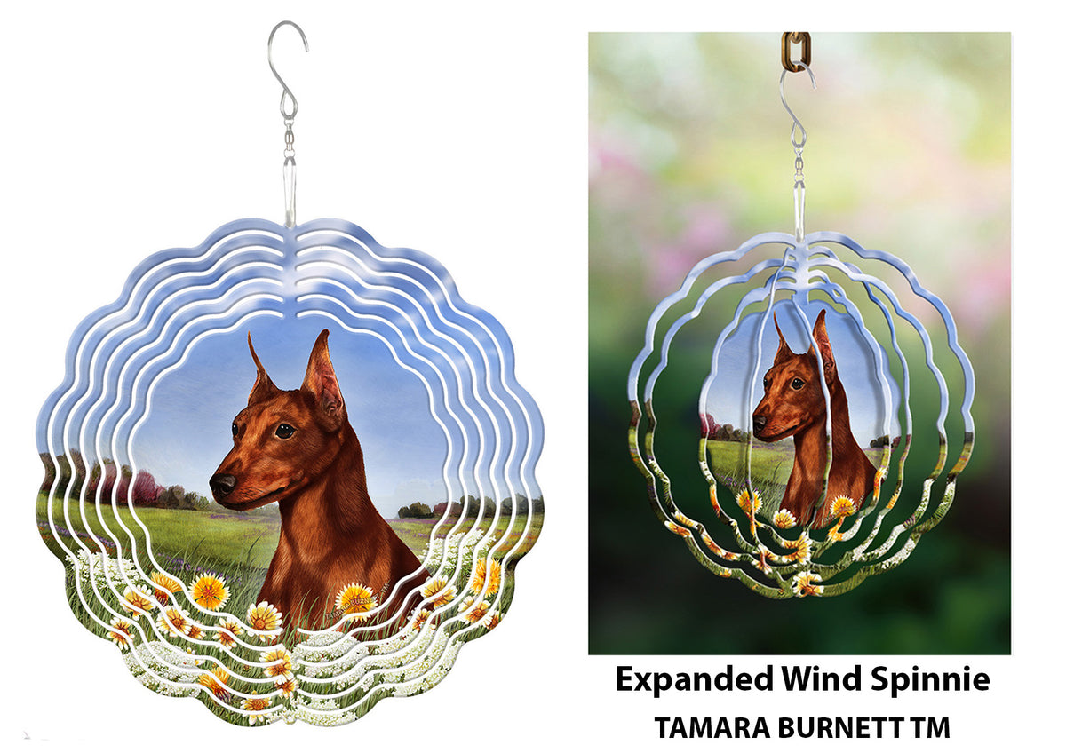 Miniature Pinscher Cropped Red Wind Spinner
