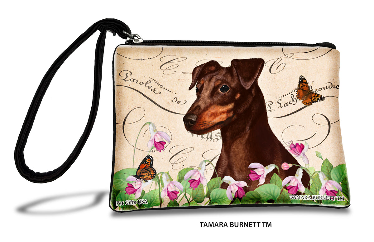 Min Pin Uncropped Chocolate Zippees Pet Pouch