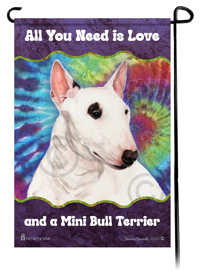 Bull Terrier Mini All You Need Is Love Garden Flags