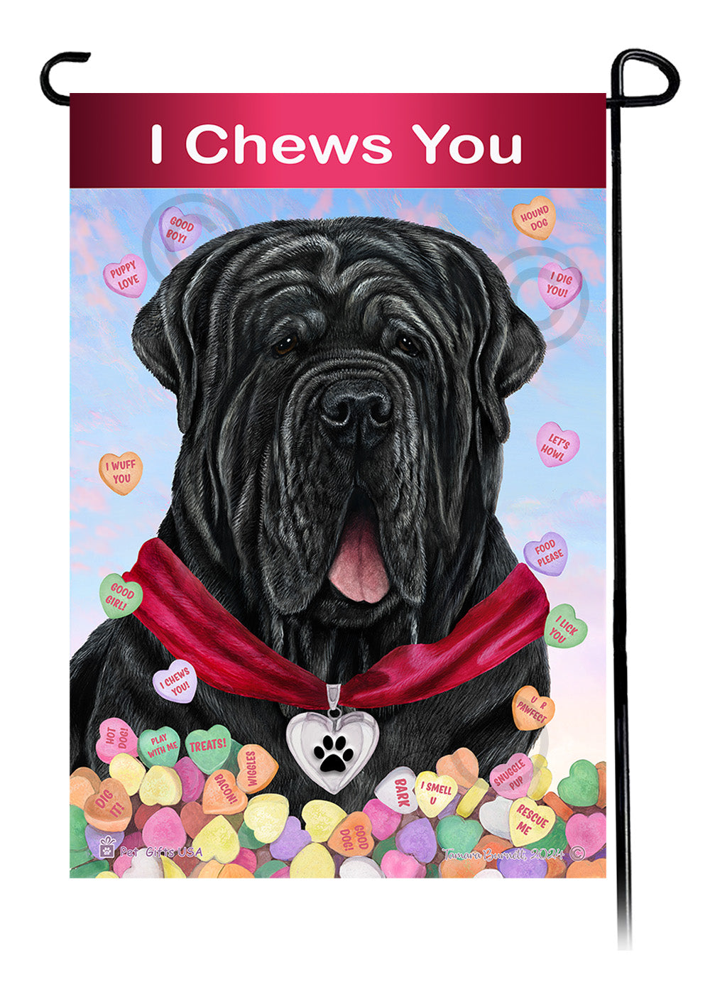 Mastiff Valentine Sweetheart - Garden Flag