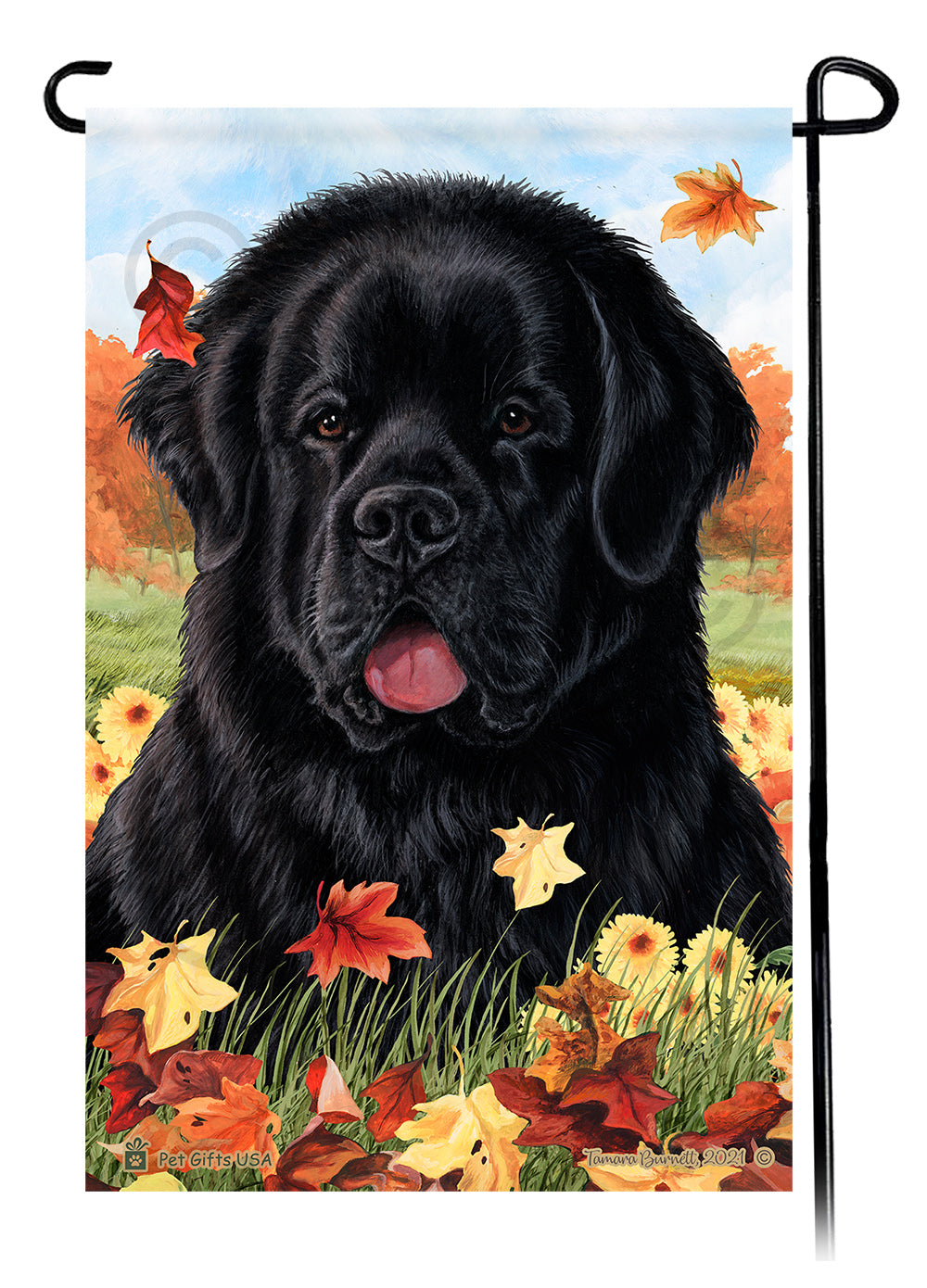 Newfoundland Falling Leaves Garden Flags