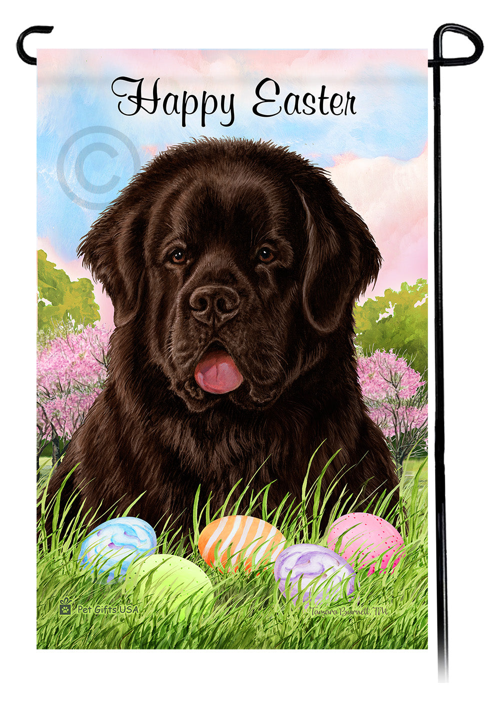 Newfoundland Happy Easter - Garden Flag