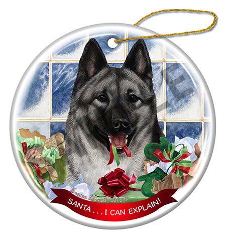 Norwegian Elkhound - Santa I Can Explain Ornament
