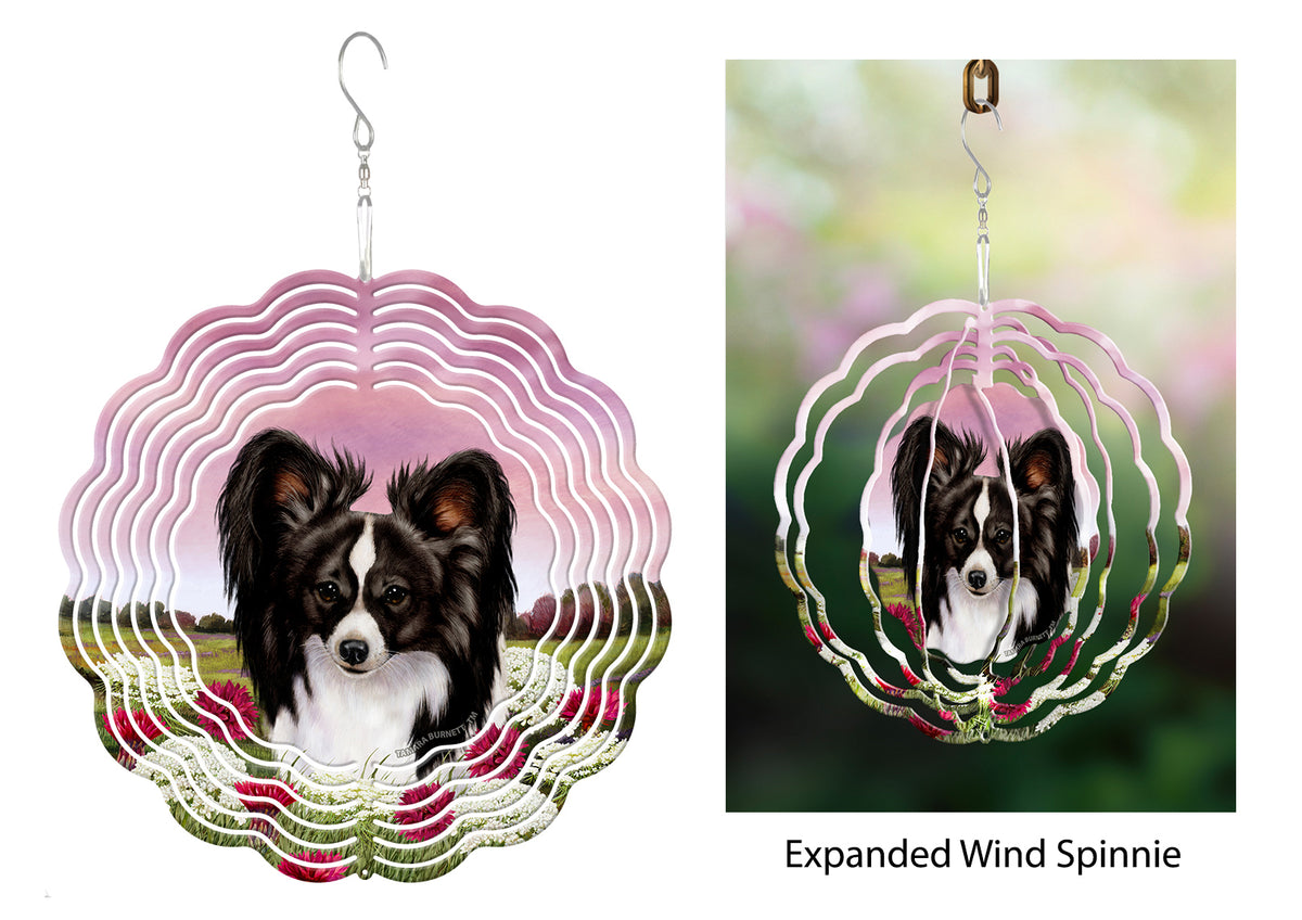 Papillon Black And White Wind Spinner
