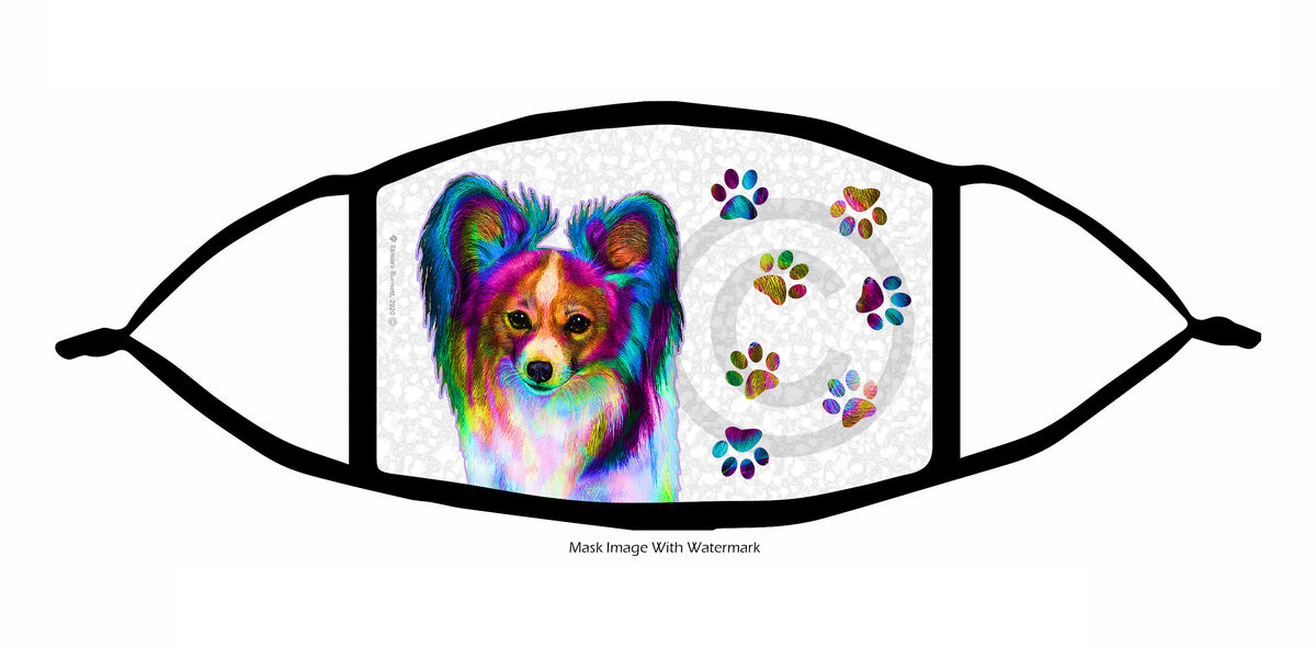 Papillon (Sable and White) Face Mask