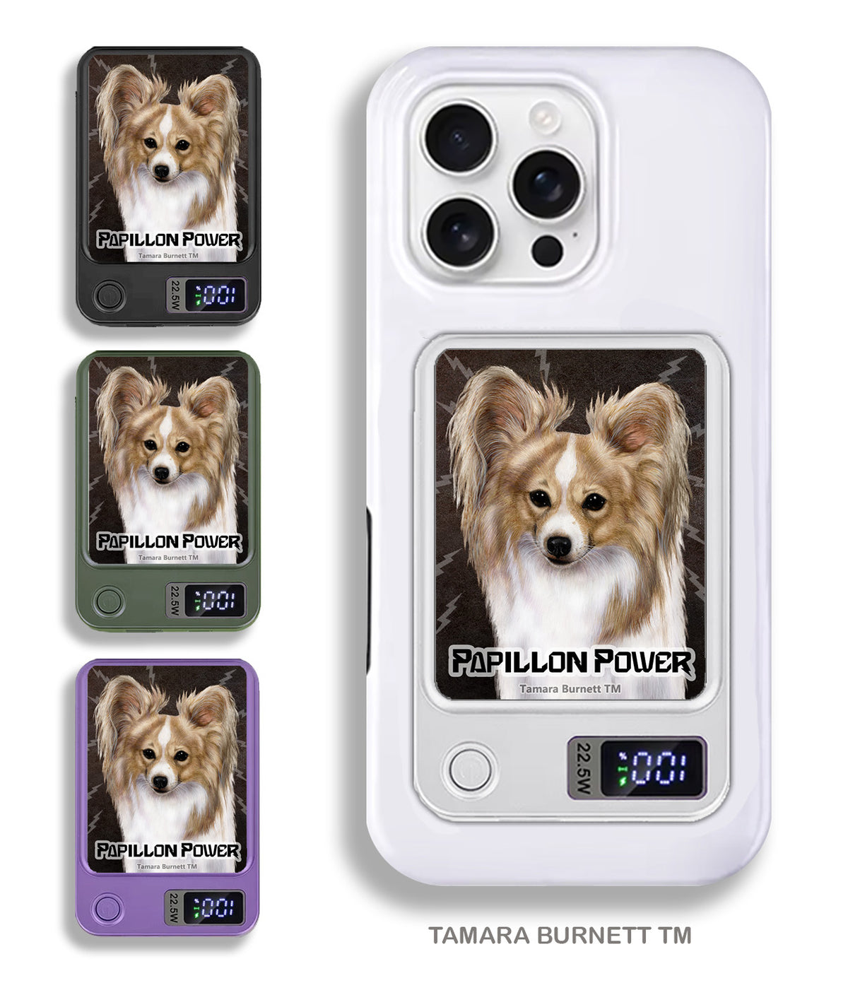 Papillon Lemon and White Phone Bank Wireless Charger