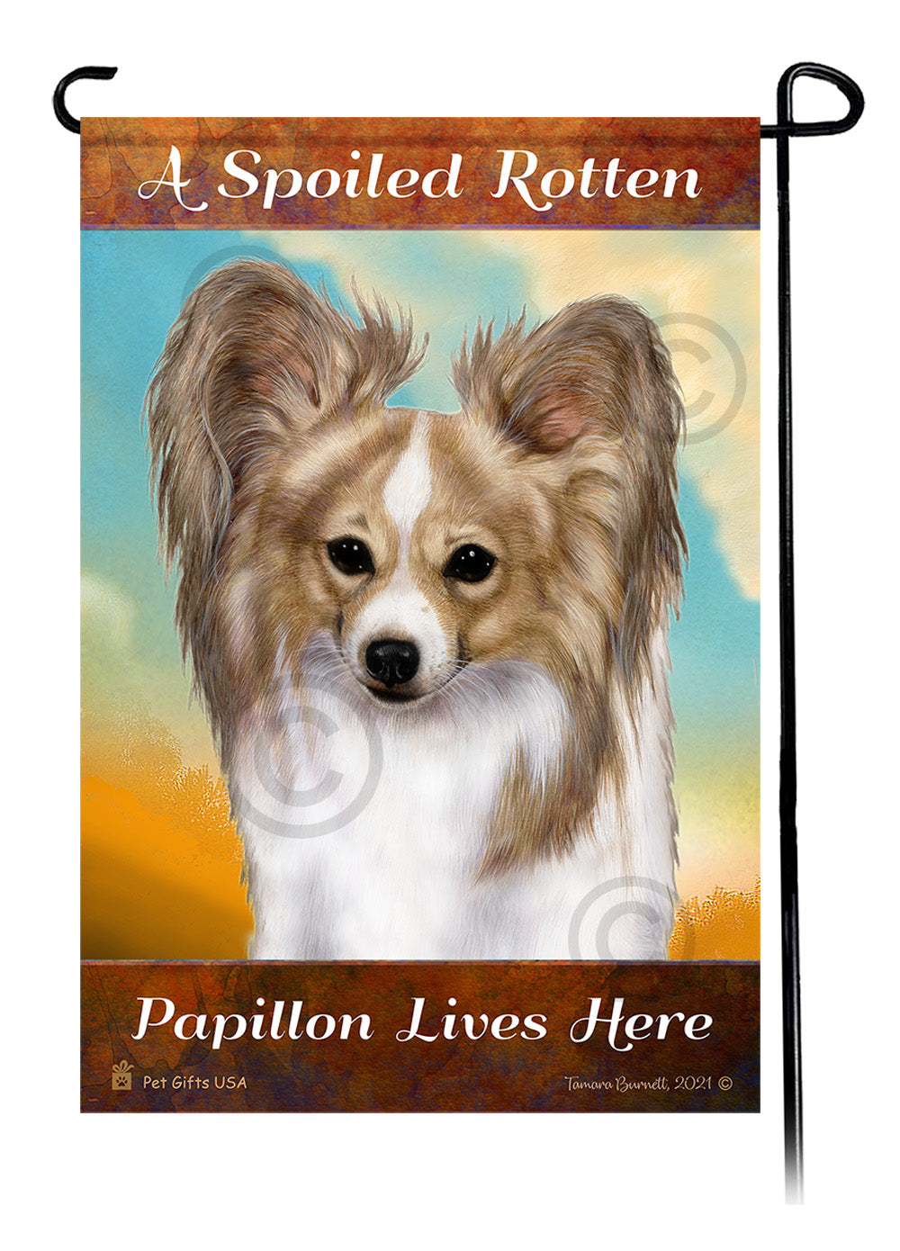 Papillon Spoiled Rotten - Garden Flag