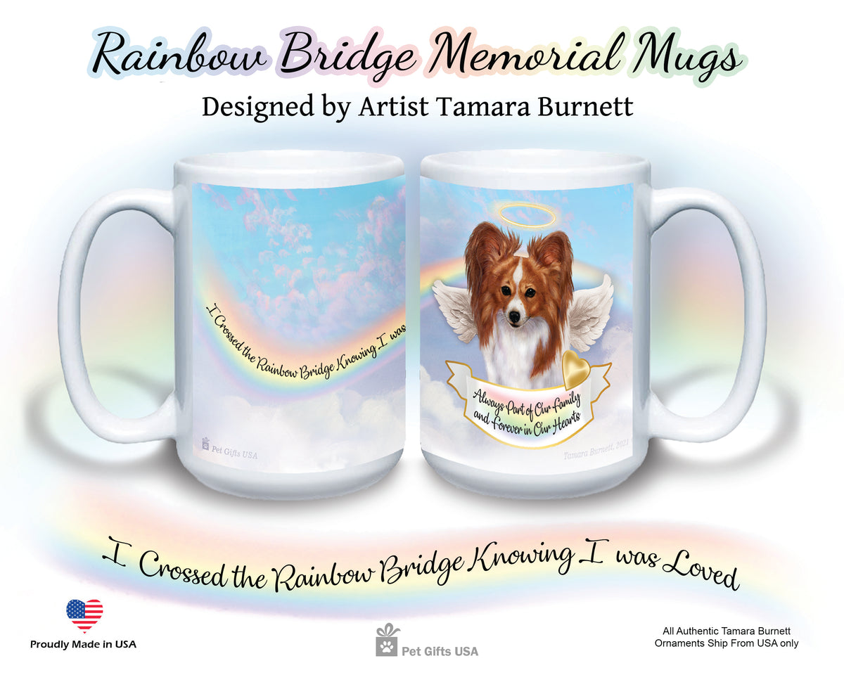 Papillon Red/White Memorial Mug 15 oz