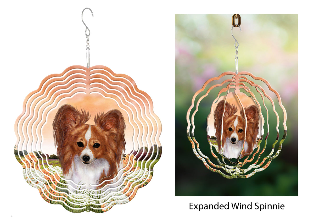 Papillon Red And White Wind Spinner