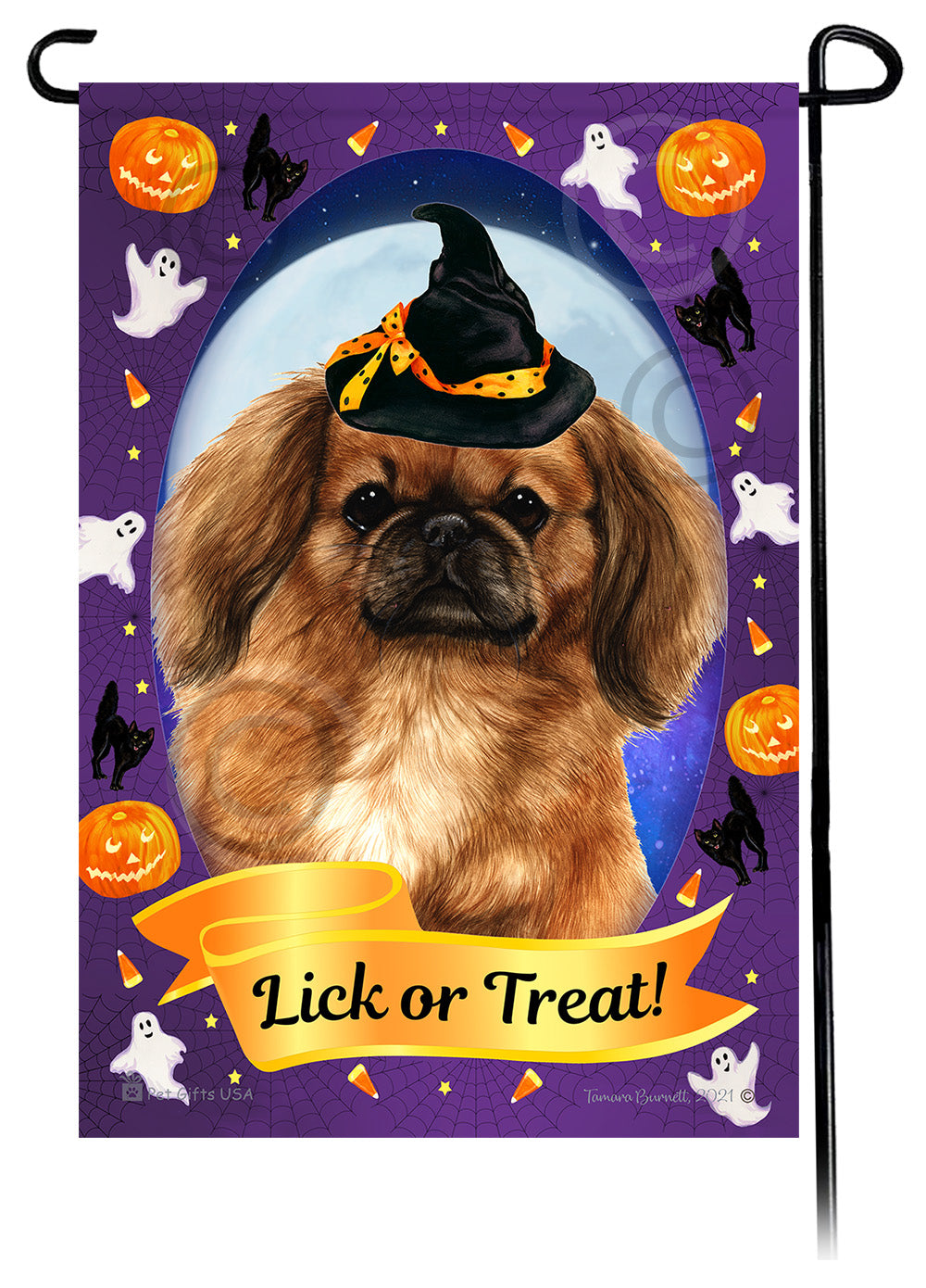 Pekingese Halloween Howls - Garden Flag