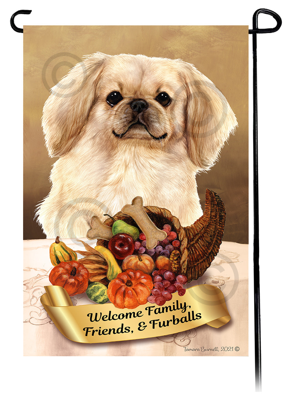 Pekingese Thanksgiving - Garden Flag
