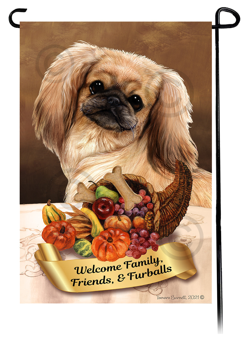 Pekingese Thanksgiving - Garden Flag