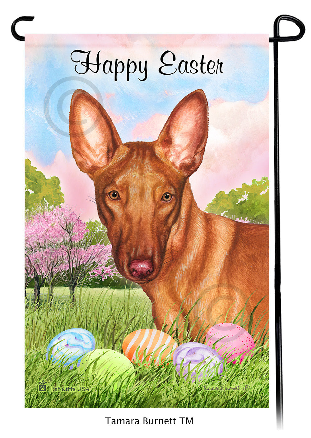 Pharaoh Hound Happy Easter Garden Flags