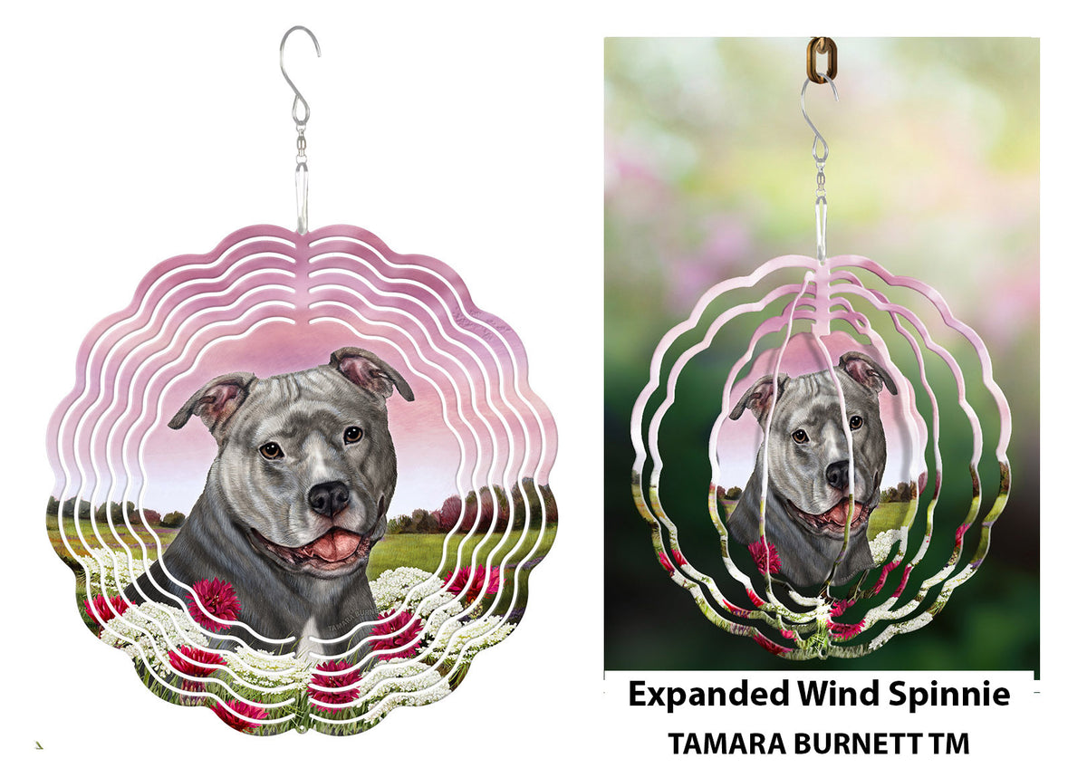 Pit Bull Blue Uncropped Wind Spinner