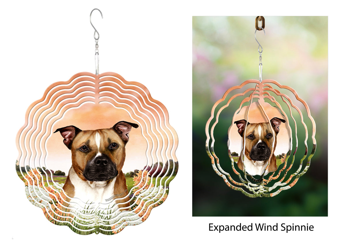 Pit Bull Brown And White Uncropped Wind Spinner