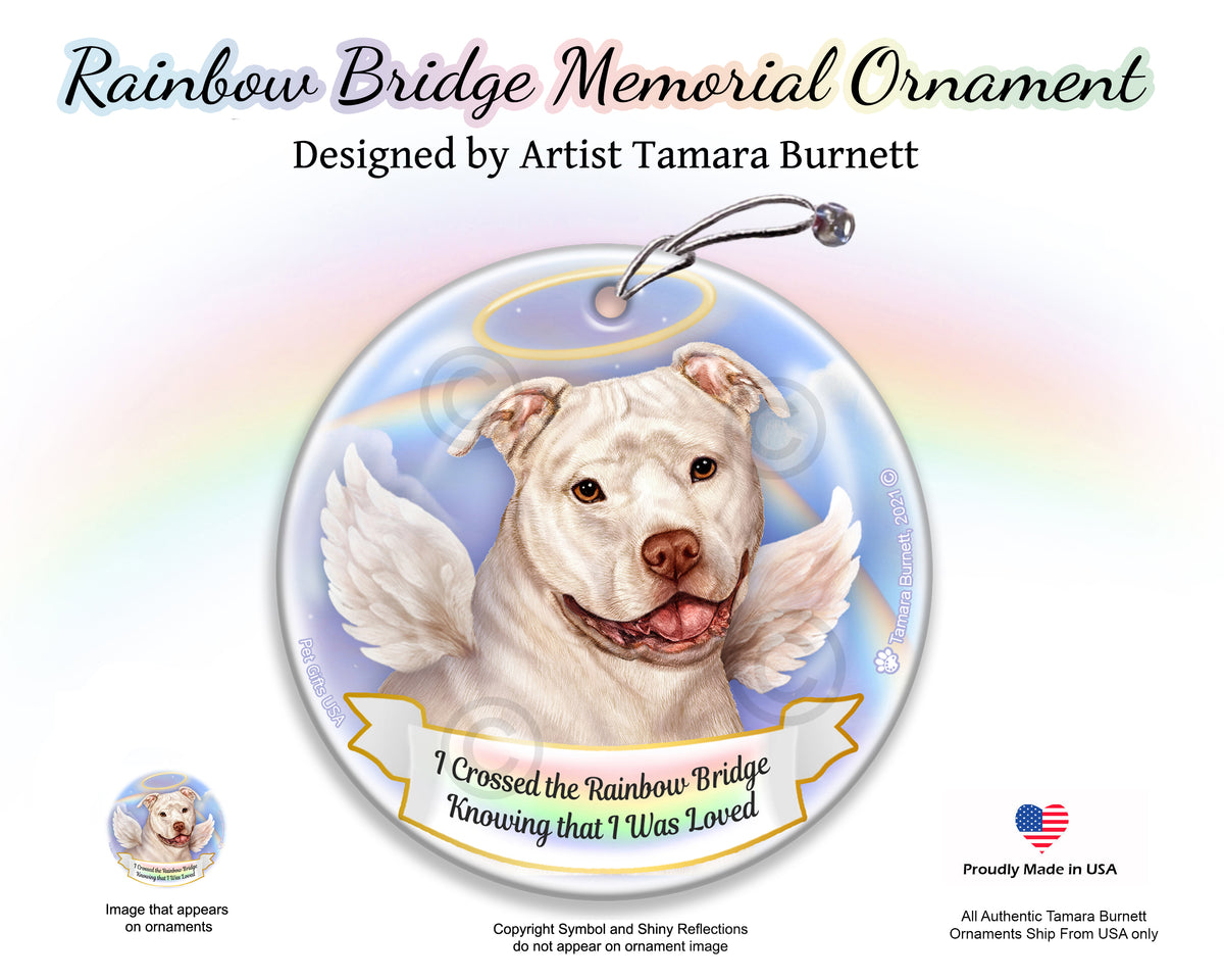 Pit Bull Uncropped White Ornament