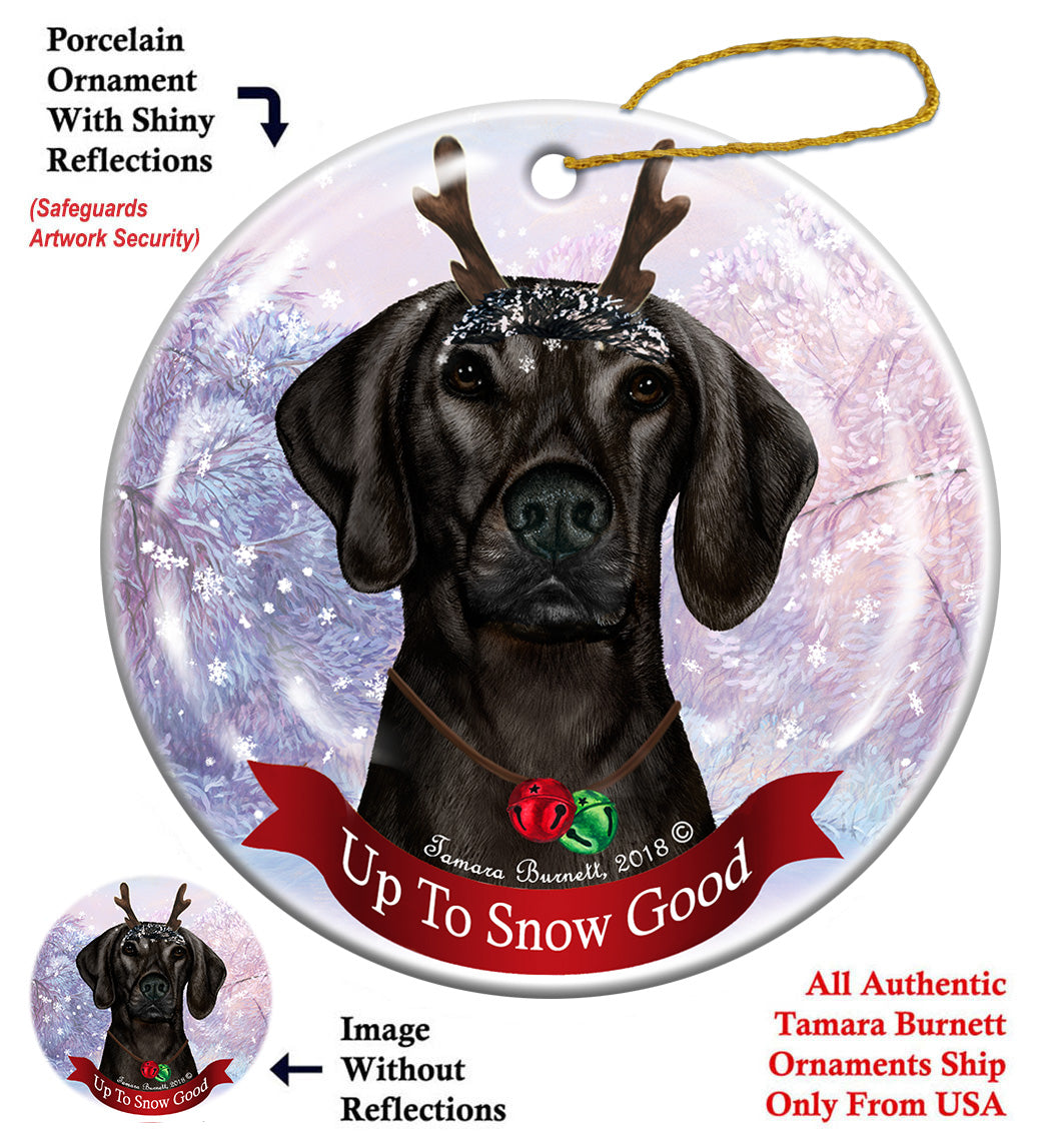 Black Plott Hound - Up To Snow Good Ornament