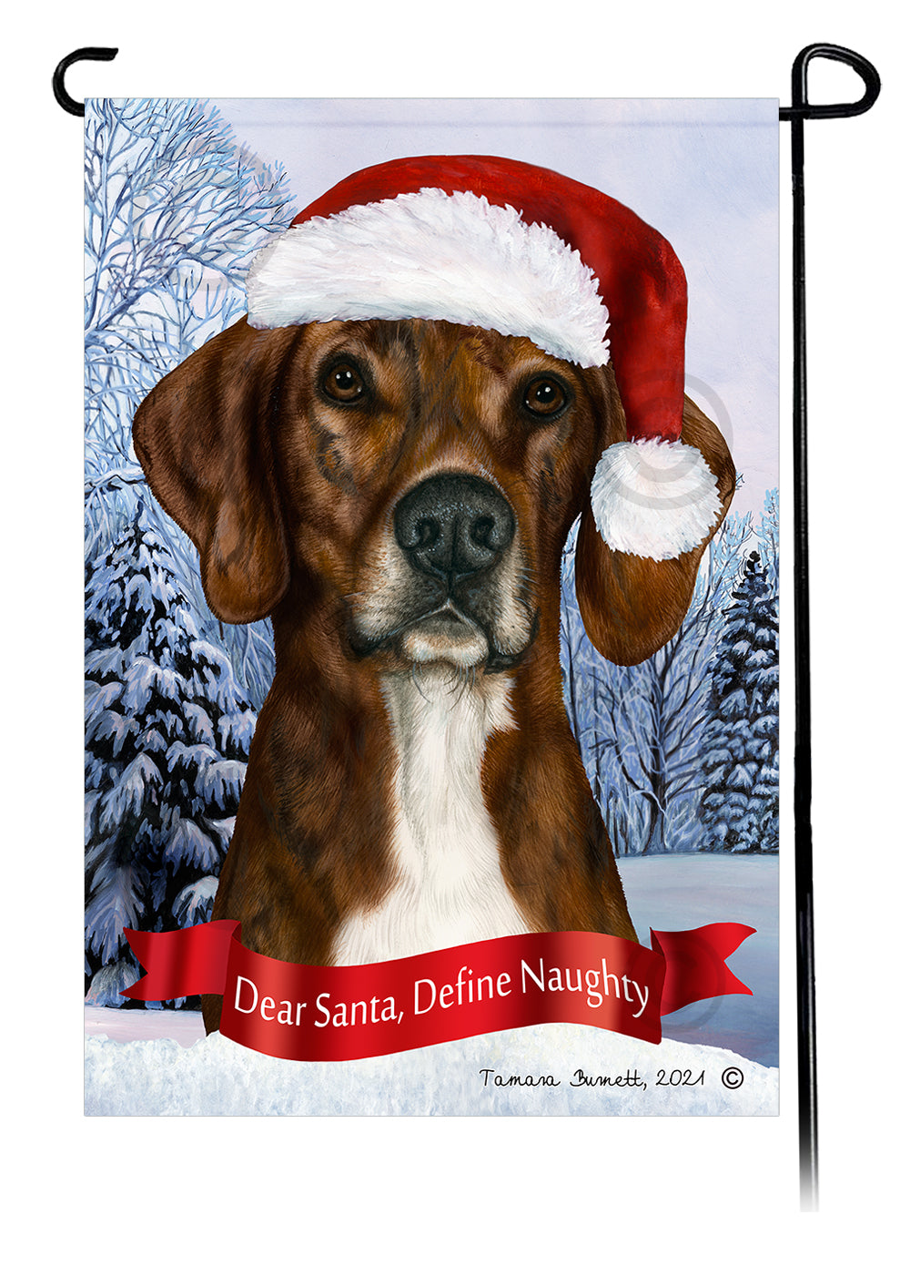 Plott Hound Dear Santa, Define Naughty - Garden Flag
