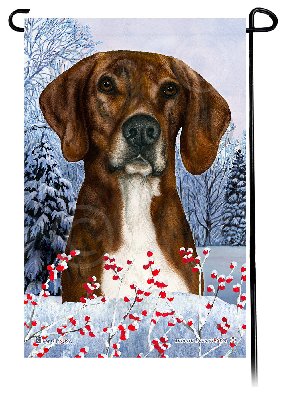 Plott Hound Winterberries - Garden Flag