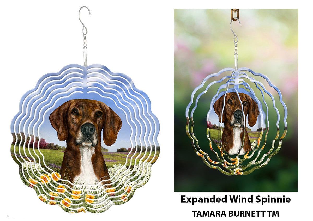 Plott Hound Brindle and White Wind Spinner