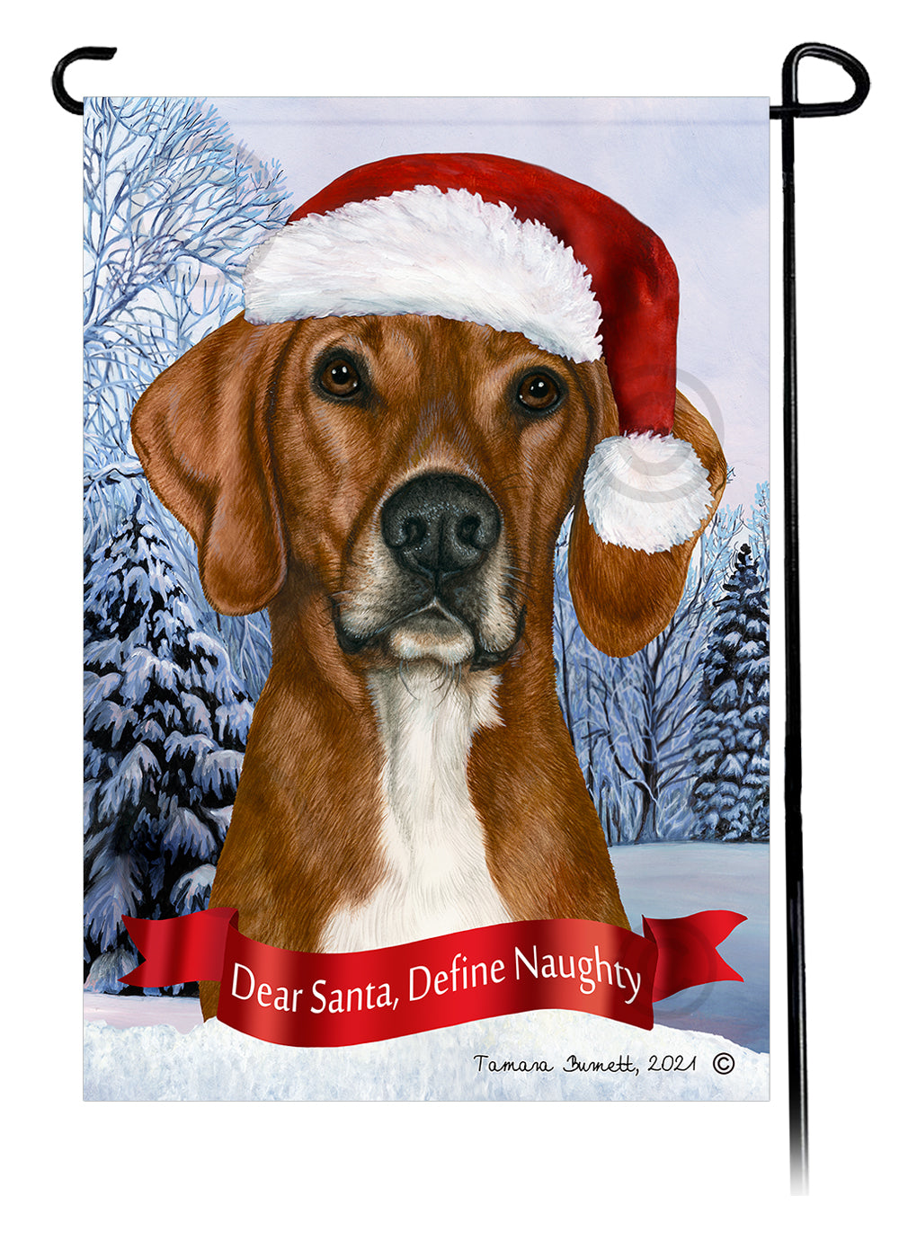 Plott Hound Dear Santa, Define Naughty - Garden Flag