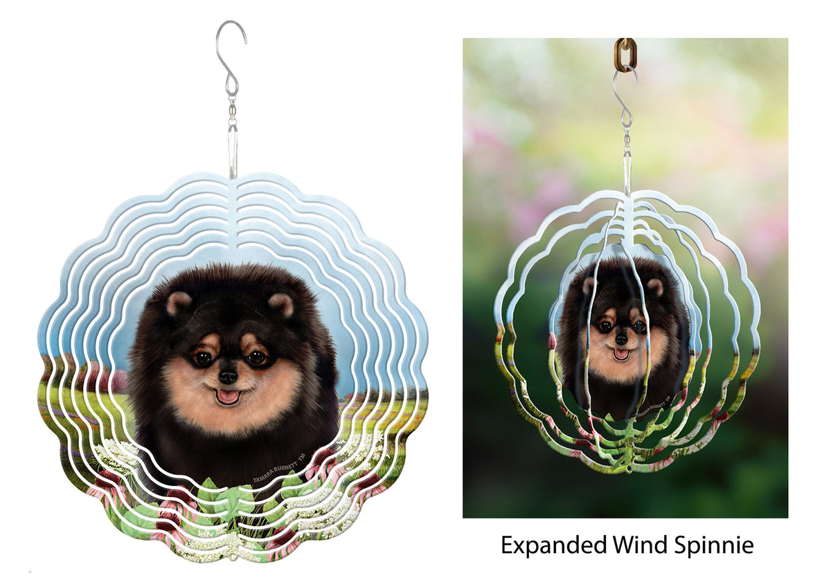Pomeranian Black And Tan Wind Spinner