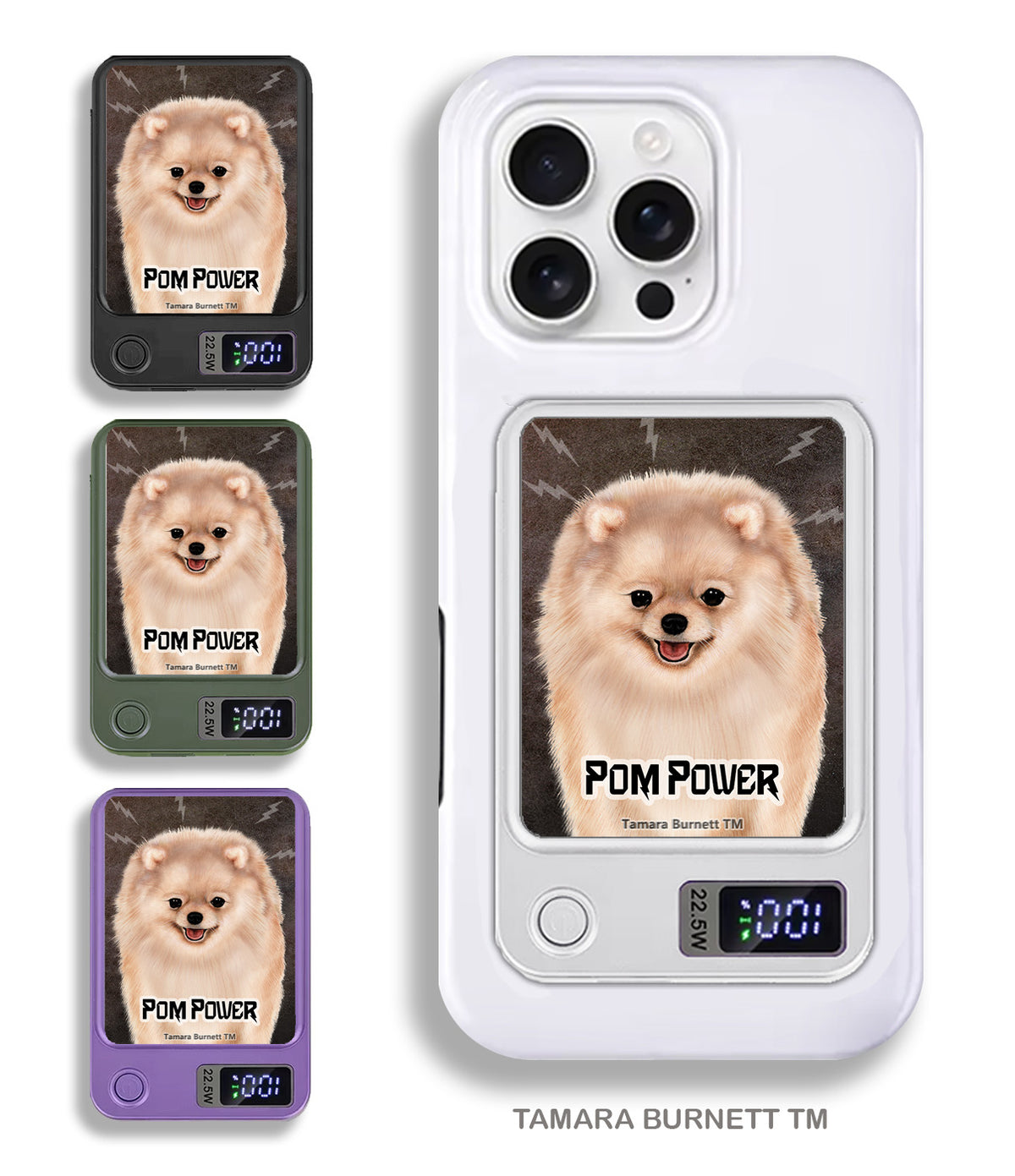 Pomeranian Cream Phone Bank Wireless Charger