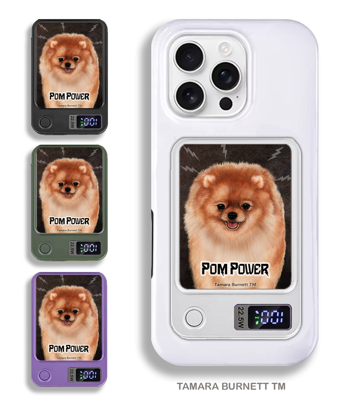 Pomeranian Orange Phone Bank Wireless Charger