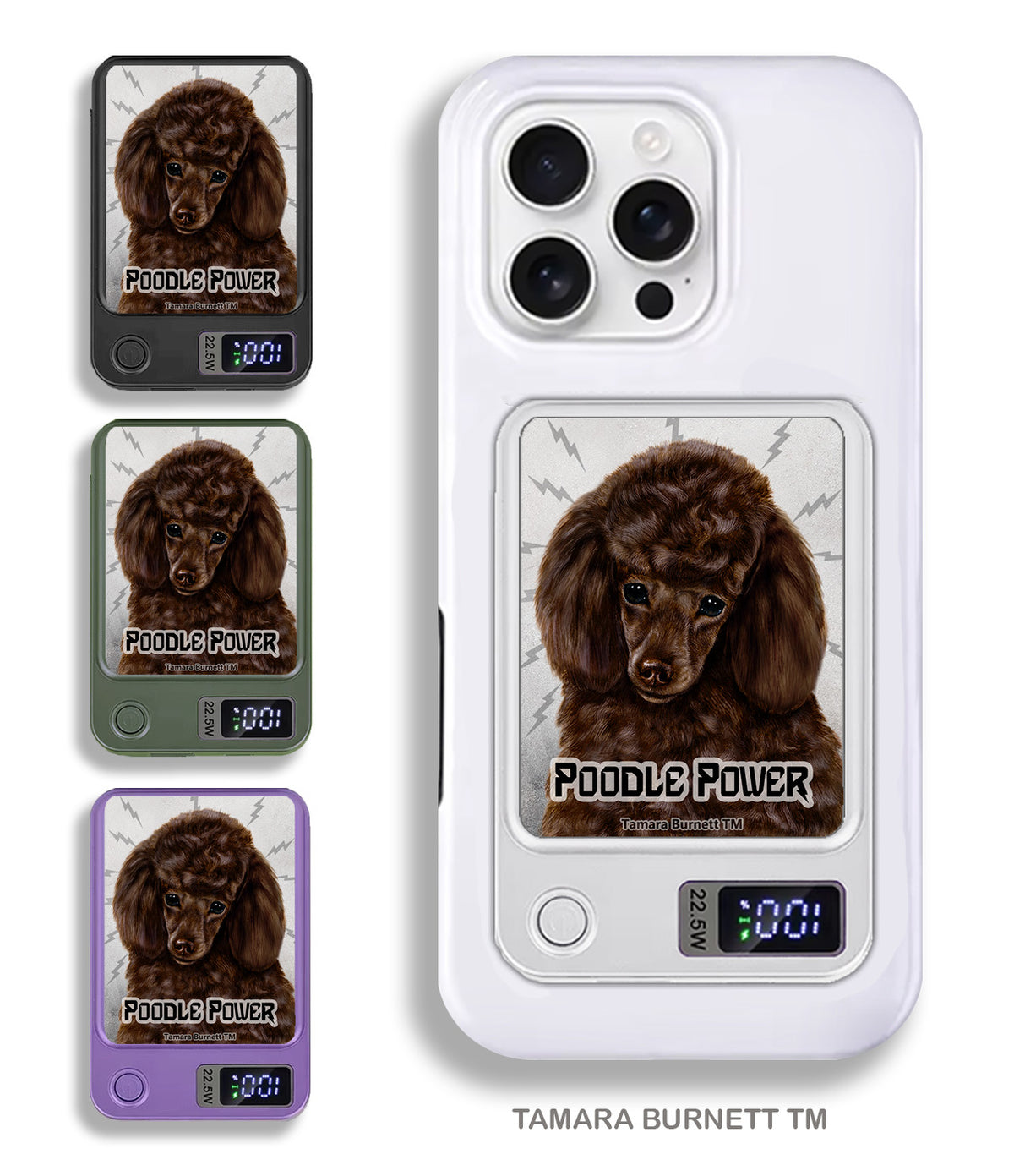 Poodle Chocolate Phone Bank Wireless Charger