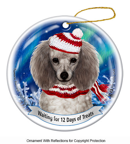 Poodle Silver Ornament