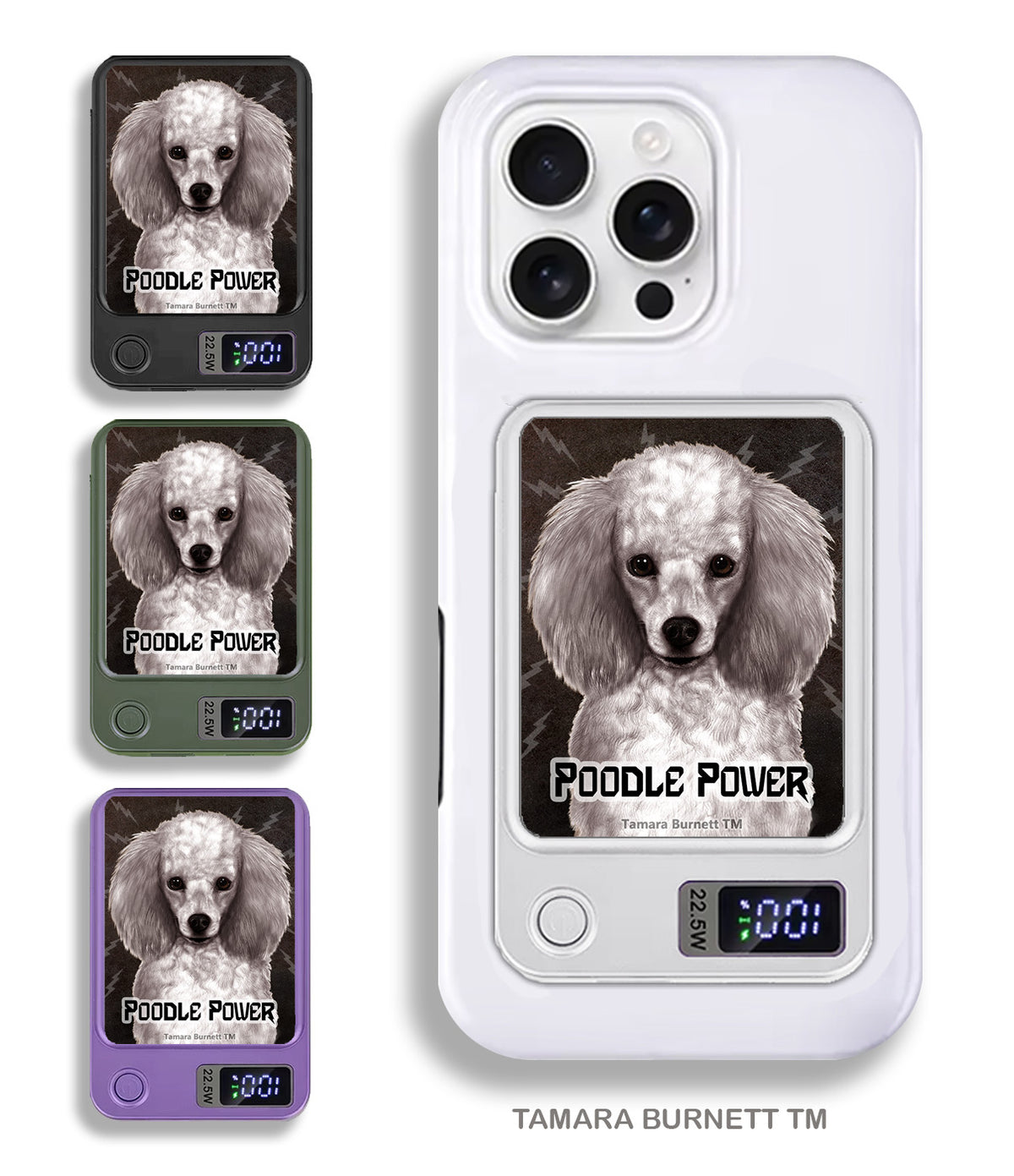 Poodle Silver Phone Bank Wireless Charger
