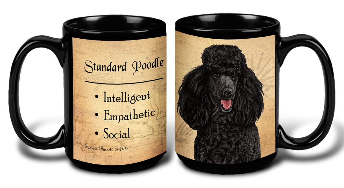 Poodle Standard (Black) - My Faithful Friends Mug 15 oz