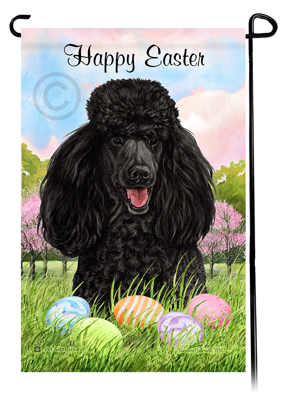 Poodle Happy Easter - Garden Flag