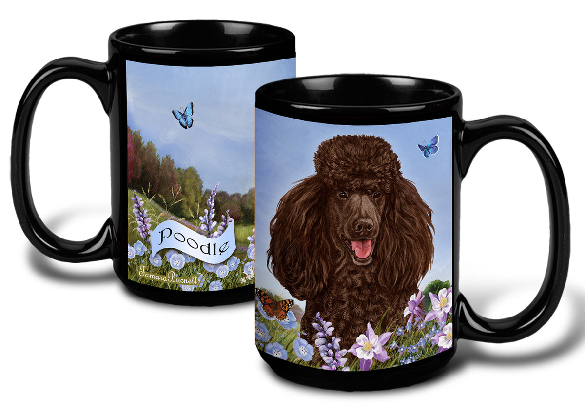 Poodle Standard Chocolate - Garden Party Fun Mug 15 oz