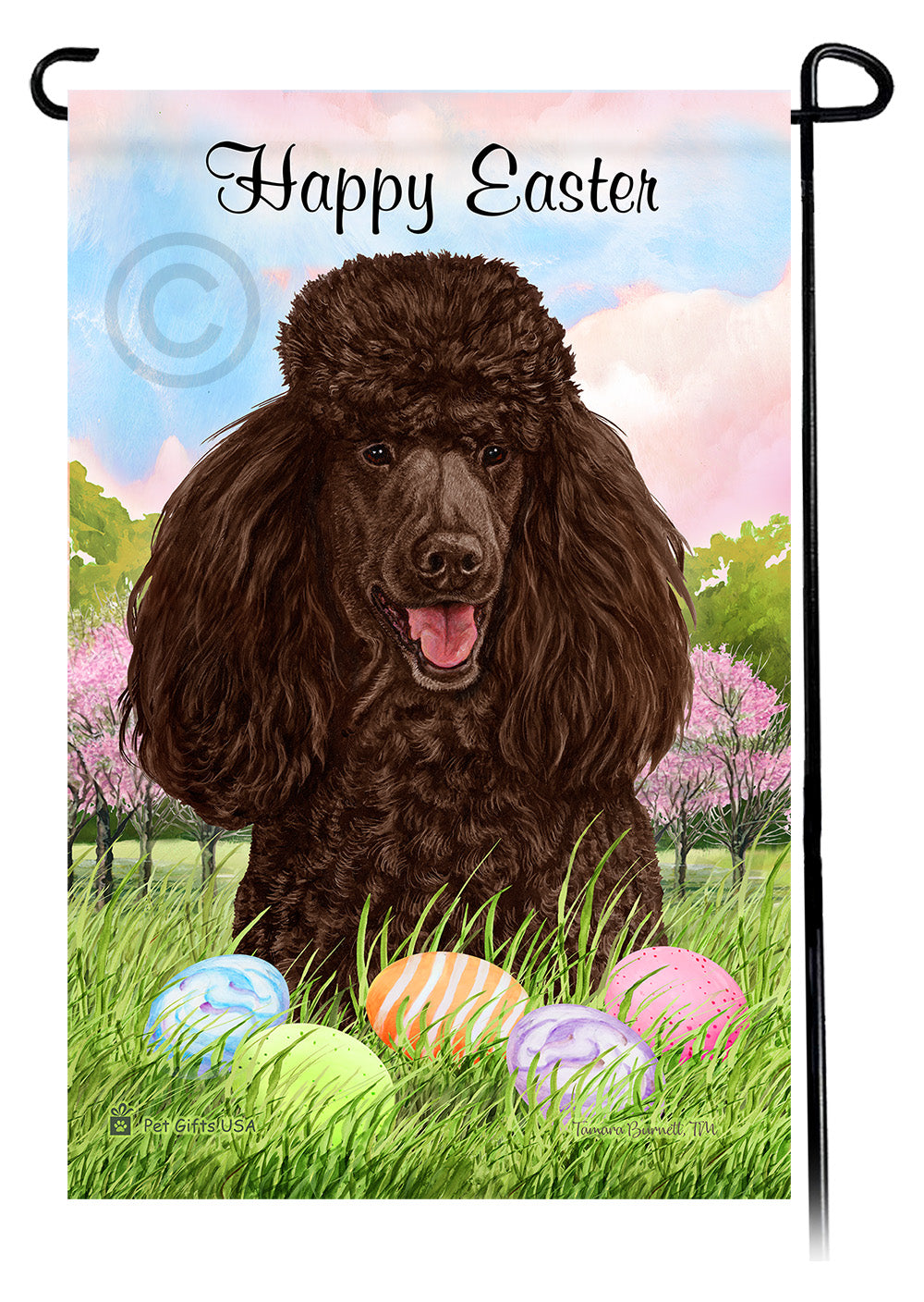 Poodle Happy Easter - Garden Flag