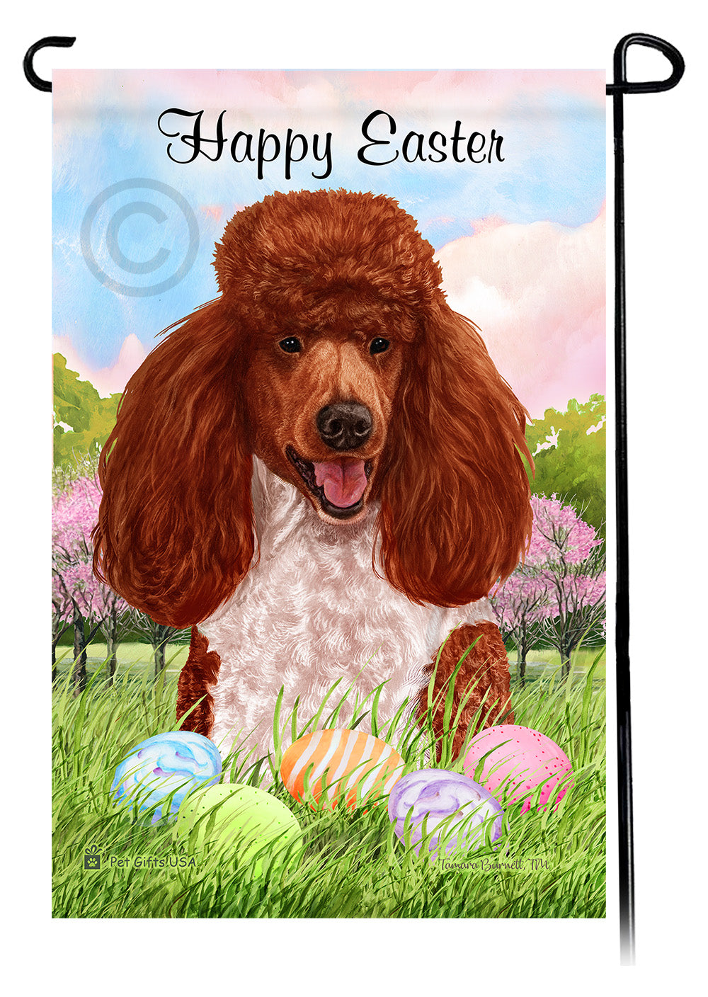 Poodle Happy Easter - Garden Flag