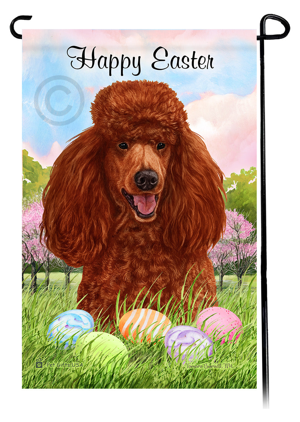 Poodle Happy Easter - Garden Flag