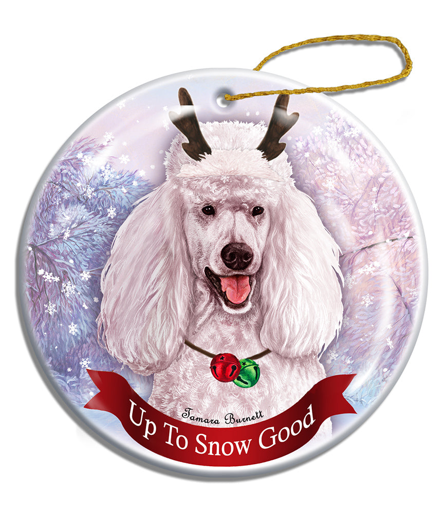 Poodle Standard White Ornament