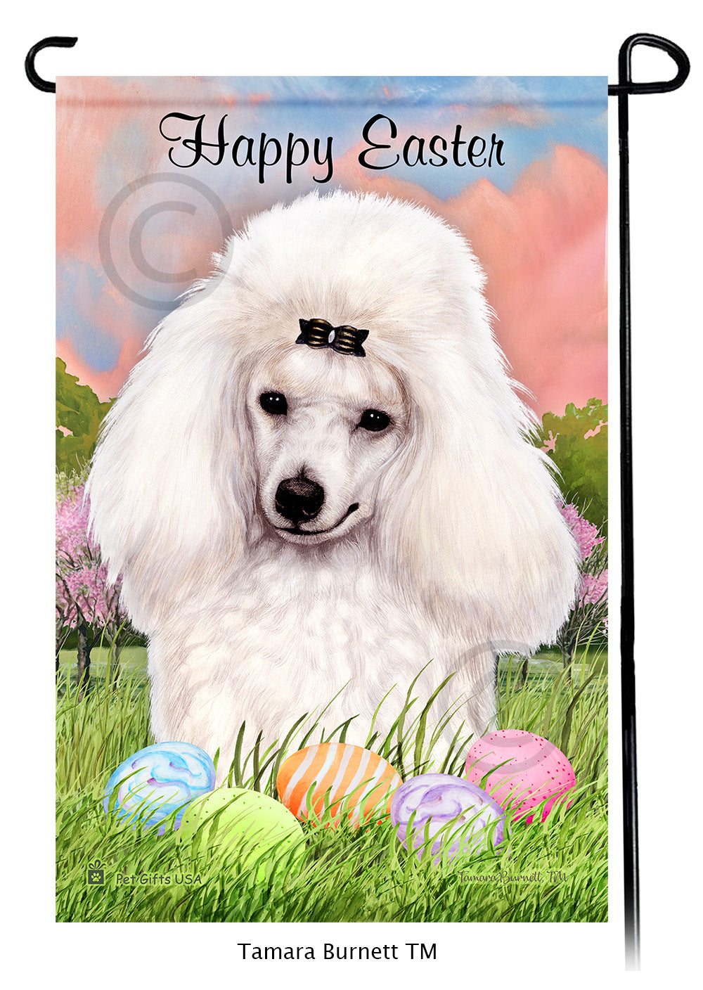 Poodle Happy Easter - Garden Flag