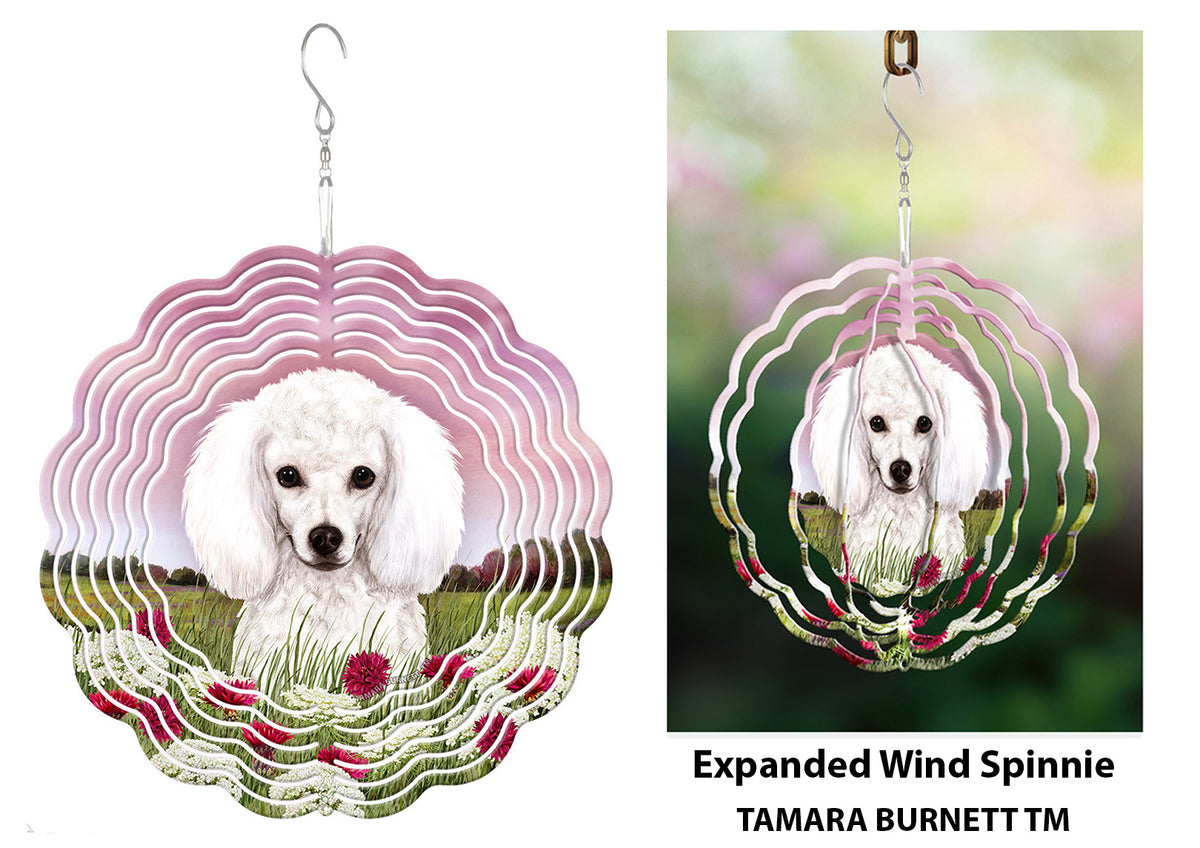 Poodle White Wind Spinner