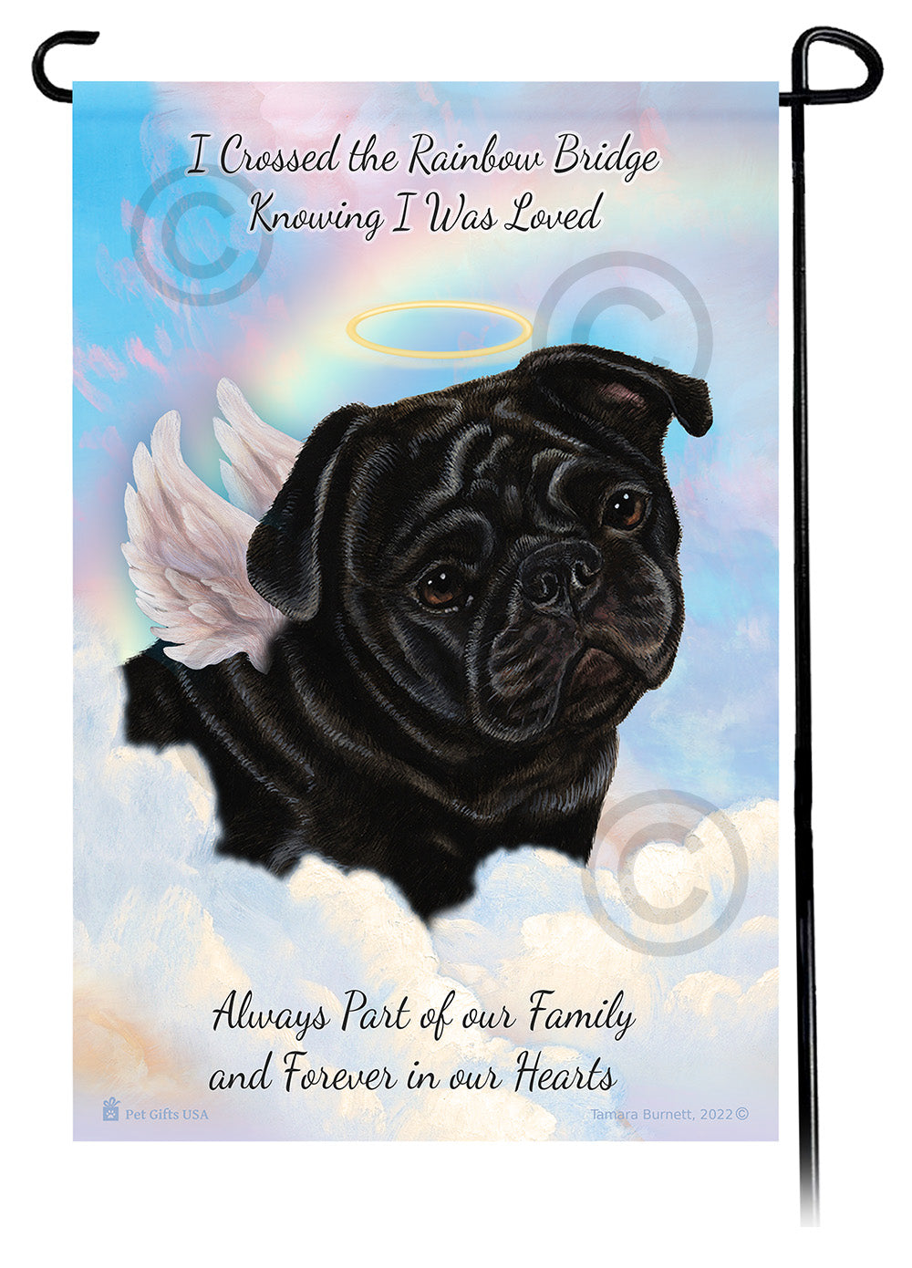 Pug Memorial Garden Flags